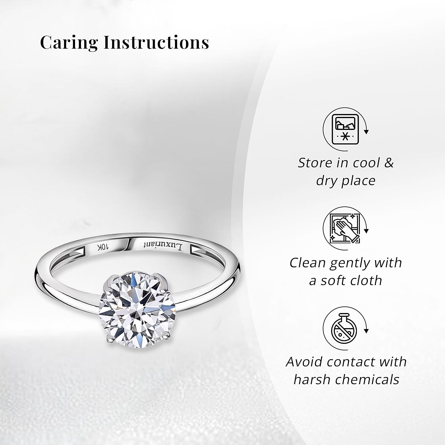 IGI Certified Luxuriant Lab Grown Diamond E-F VS 2.00 ctw Solitaire Ring in 10K White Gold (Size 10.0) (Del. in 10-15 Days)