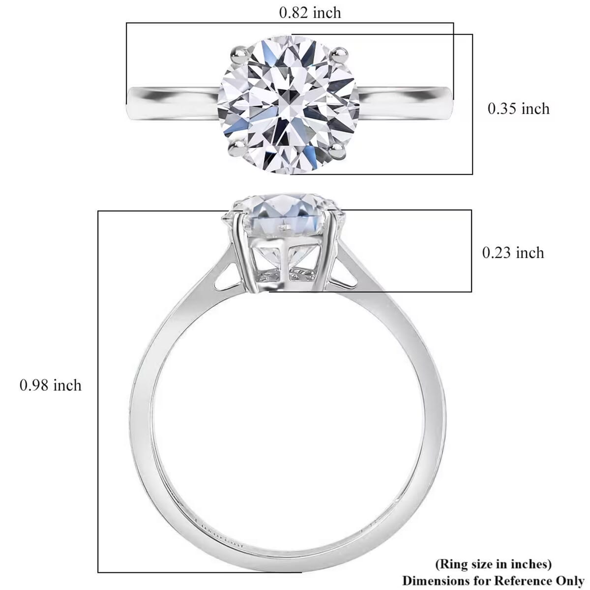 10K White Gold Luxuriant Lab Grown Diamond (Rnd 8mm) (E-F, VS) Solitaire Ring (Size 4.5) 2.00 ctw image number 7