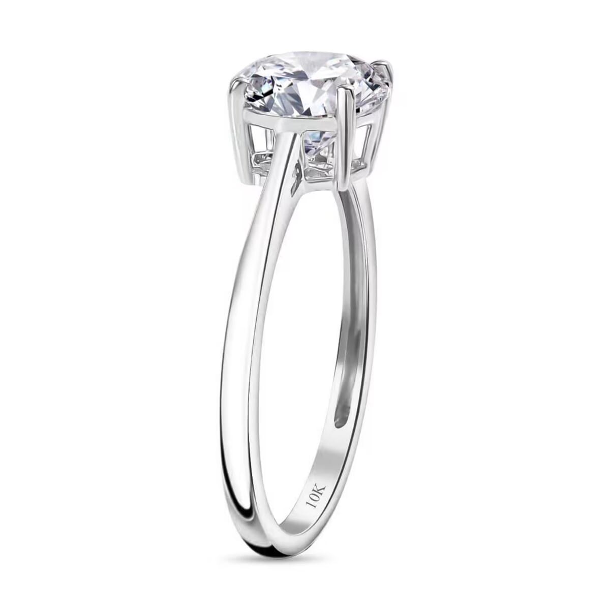 10K White Gold Luxuriant Lab Grown Diamond (Rnd 8mm) (E-F, VS) Solitaire Ring (Size 4.5) 2.00 ctw image number 8