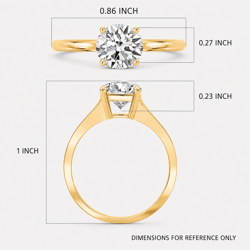 IGI Certified Luxuriant Lab Grown Diamond E-F VS 3.00 ctw Solitaire Ring in 10K Yellow Gold (Size 6.0)