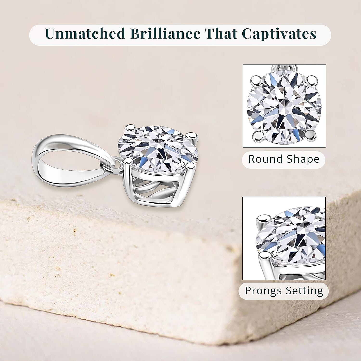 IGI Certified 10K White Gold Luxuriant Lab Grown Diamond (E-F, VS) Solitaire Pendant (Del. in 10-15 Days) 1.00 ctw