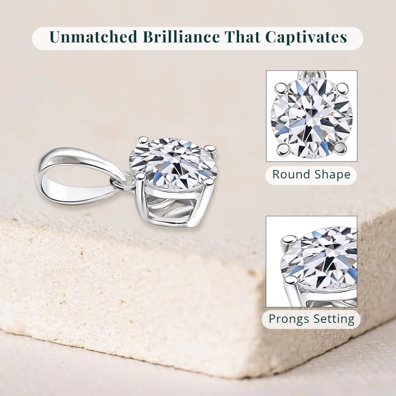 Luxuriant Lab Grown Diamond E-F VS 1.00 ctw Solitaire Pendant without Chain in 10K White Gold