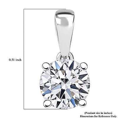 Luxuriant Lab Grown Diamond E-F VS 1.00 ctw Solitaire Pendant without Chain in 10K White Gold