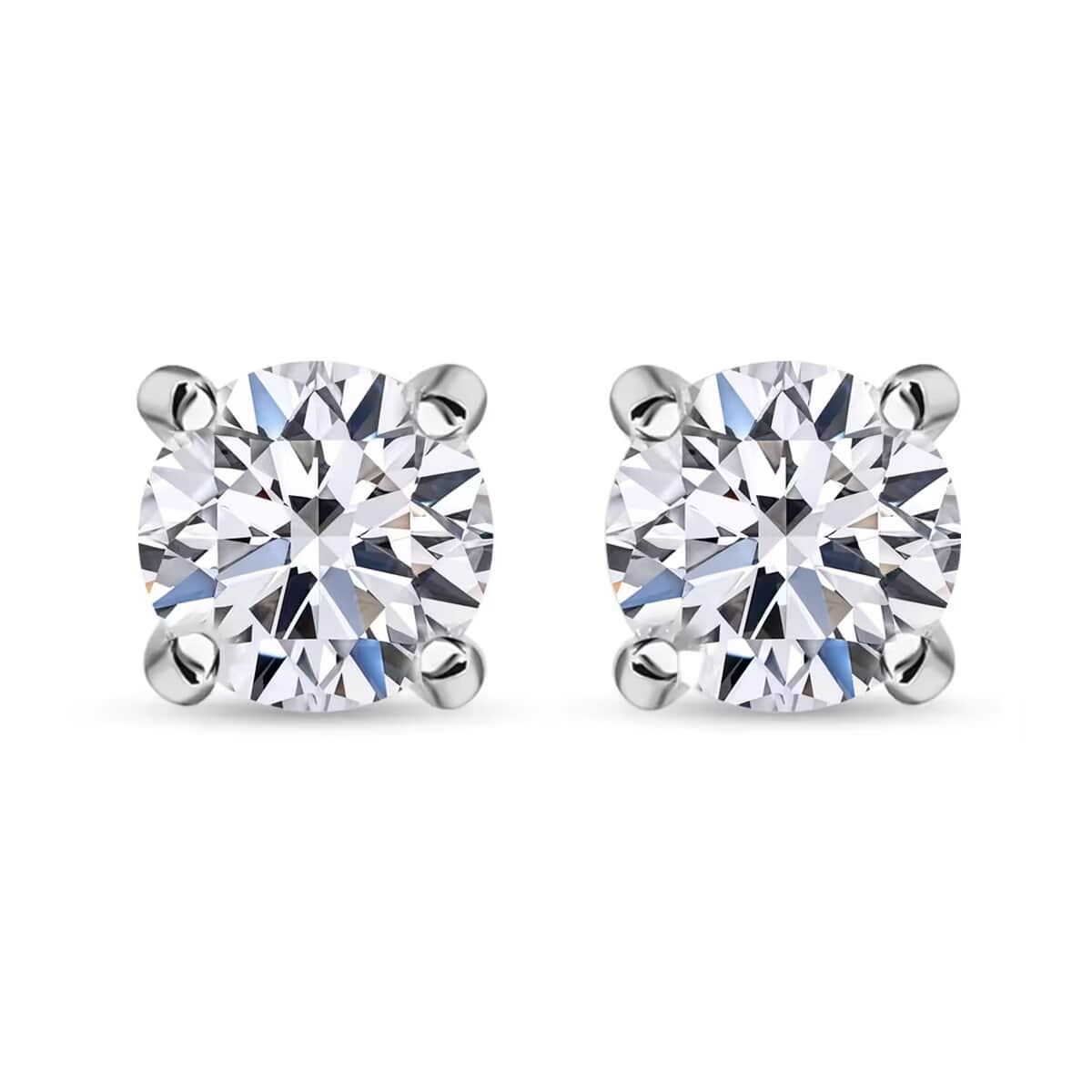 Luxuriant Lab Grown Diamond E-F VS 0.50 ctw Solitaire Stud Earrings in 10K White Gold (Del. in 10-15 Days) image number 0