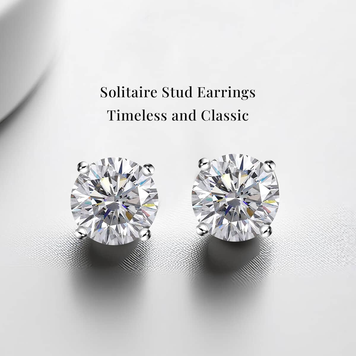 Luxuriant Lab Grown Diamond E-F VS 0.50 ctw Solitaire Stud Earrings in 10K White Gold (Del. in 10-15 Days) image number 3