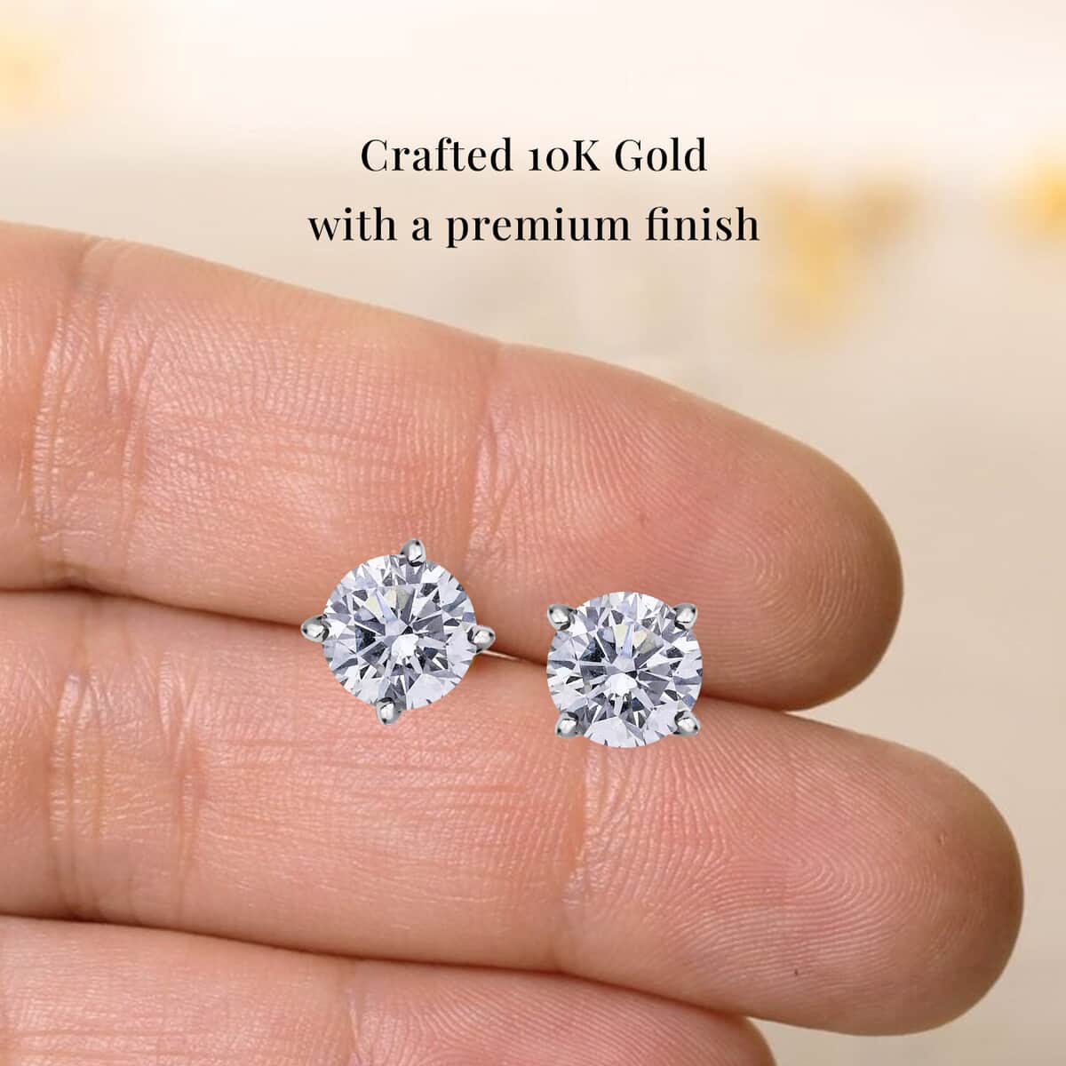 Luxuriant Lab Grown Diamond E-F VS 0.50 ctw Solitaire Stud Earrings in 10K White Gold (Del. in 10-15 Days) image number 4