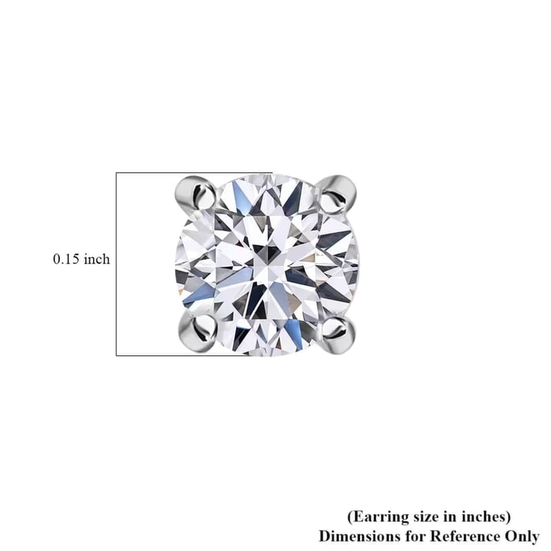 IGI Certified Luxuriant Lab Grown Diamond E-F VS 1.00 ctw Solitaire Stud Earrings in 10K White Gold