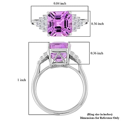 Certified & Appraised Rhapsody AAAA Asscher Cut Patroke Kunzite and E-F VS Diamond 5.00 ctw Ring in 950 Platinum (Size 10.0) 6.30 Grams