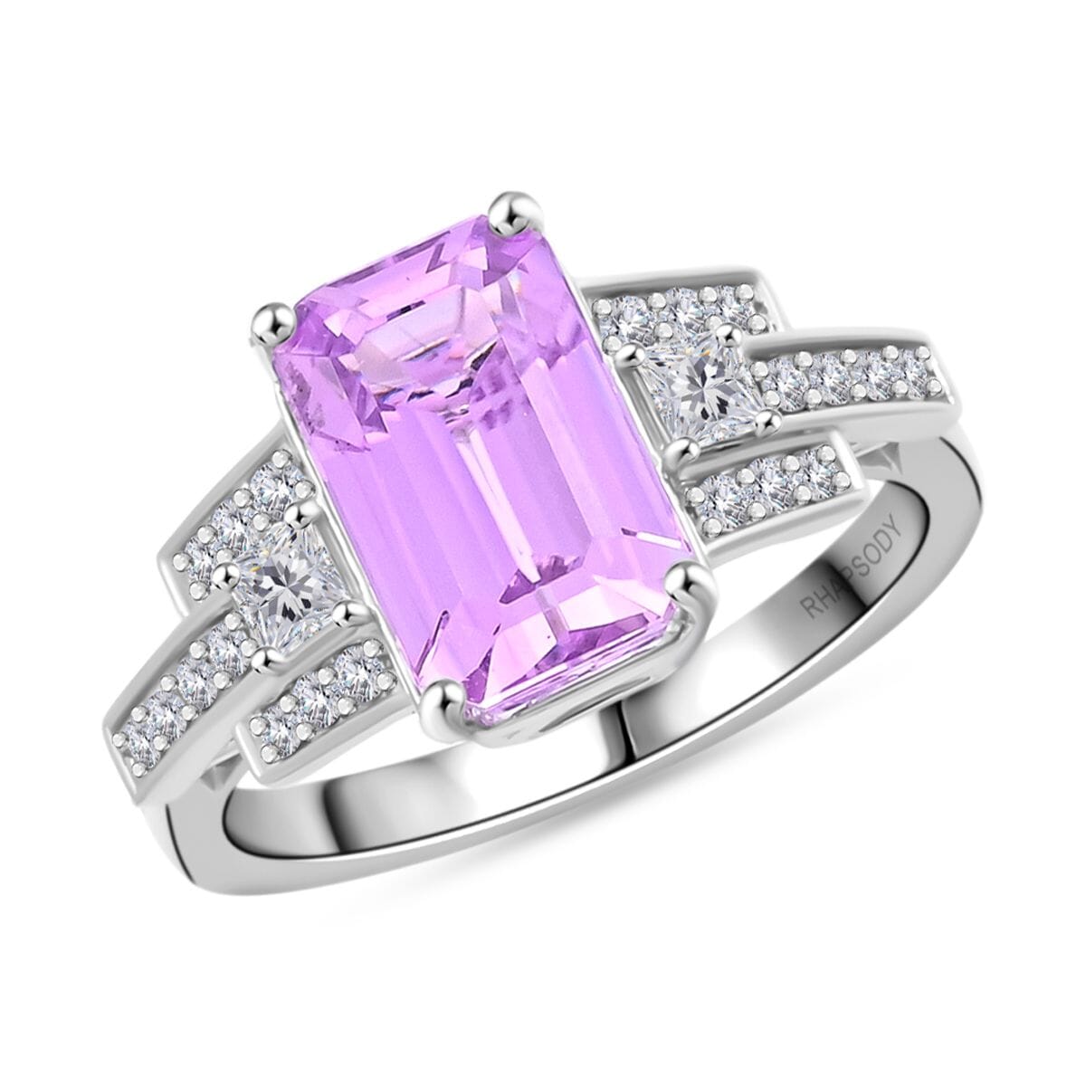 Certified & Appraised Rhapsody AAAA Patroke Kunzite and E-F VS Diamond 6.00 ctw Ring in 950 Platinum (Size 10.0) 7.85 Grams image number 0