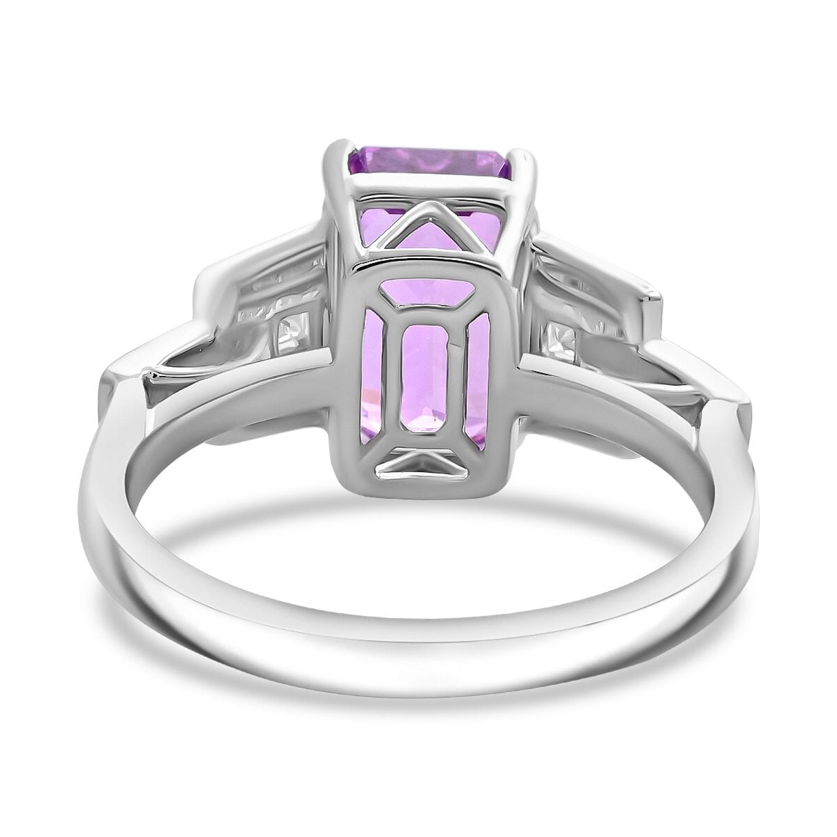 Certified & Appraised Rhapsody AAAA Patroke Kunzite and E-F VS Diamond 6.00 ctw Ring in 950 Platinum (Size 10.0) 7.85 Grams image number 4