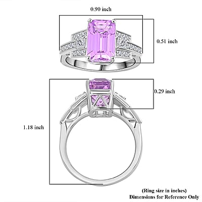 Certified & Appraised Rhapsody AAAA Patroke Kunzite and E-F VS Diamond 6.00 ctw Ring in 950 Platinum (Size 10.0) 7.85 Grams