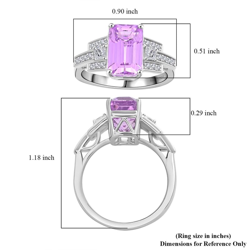 Certified & Appraised Rhapsody AAAA Patroke Kunzite and E-F VS Diamond 6.00 ctw Ring in 950 Platinum (Size 10.0) 7.85 Grams