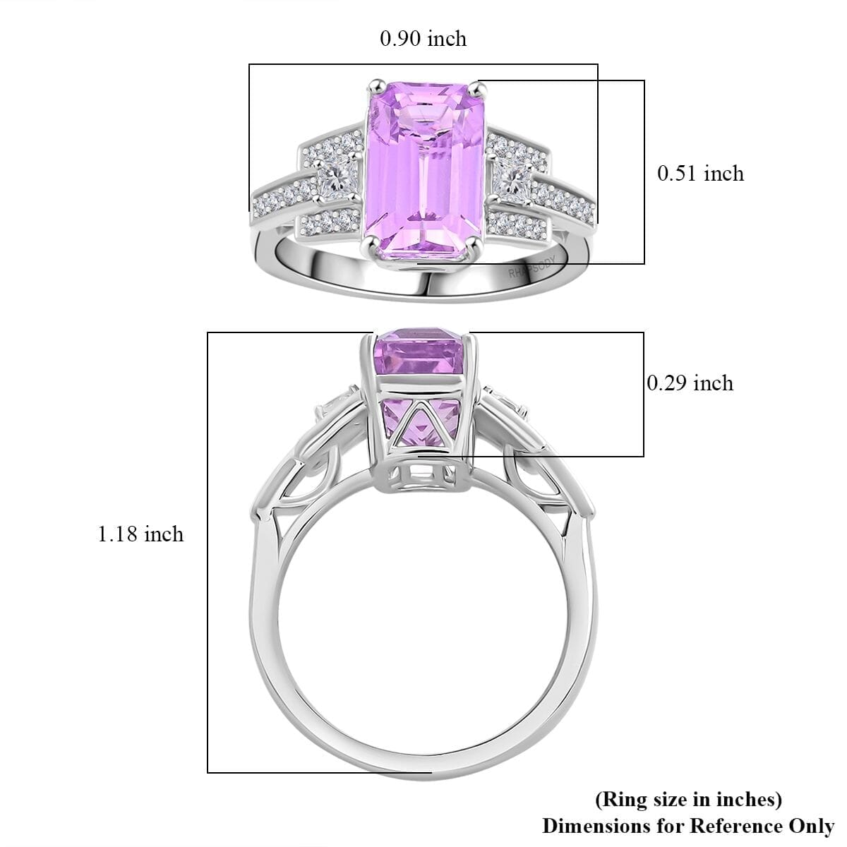 Certified & Appraised Rhapsody 950 Platinum AAAA Patroke Kunzite, Diamond (E-F, VS) (0.43 cts) Ring (Size 11.0) (7.85 g) 6.00 ctw image number 5