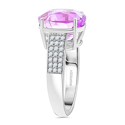 Certified & Appraised Rhapsody AAAA Patroke Kunzite and E-F VS Diamond 7.00 ctw Ring in 950 Platinum (Size 10.0) 8.25 Grams