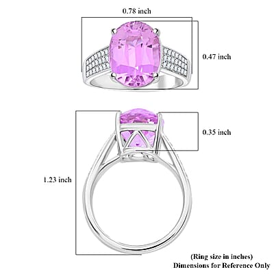 Certified & Appraised Rhapsody AAAA Patroke Kunzite and E-F VS Diamond 7.00 ctw Ring in 950 Platinum (Size 10.0) 8.25 Grams