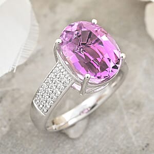 Certified & Appraised Rhapsody AAAA Patroke Kunzite and E-F VS Diamond 7.00 ctw Ring in 950 Platinum (Size 7.0) 8.25 Grams