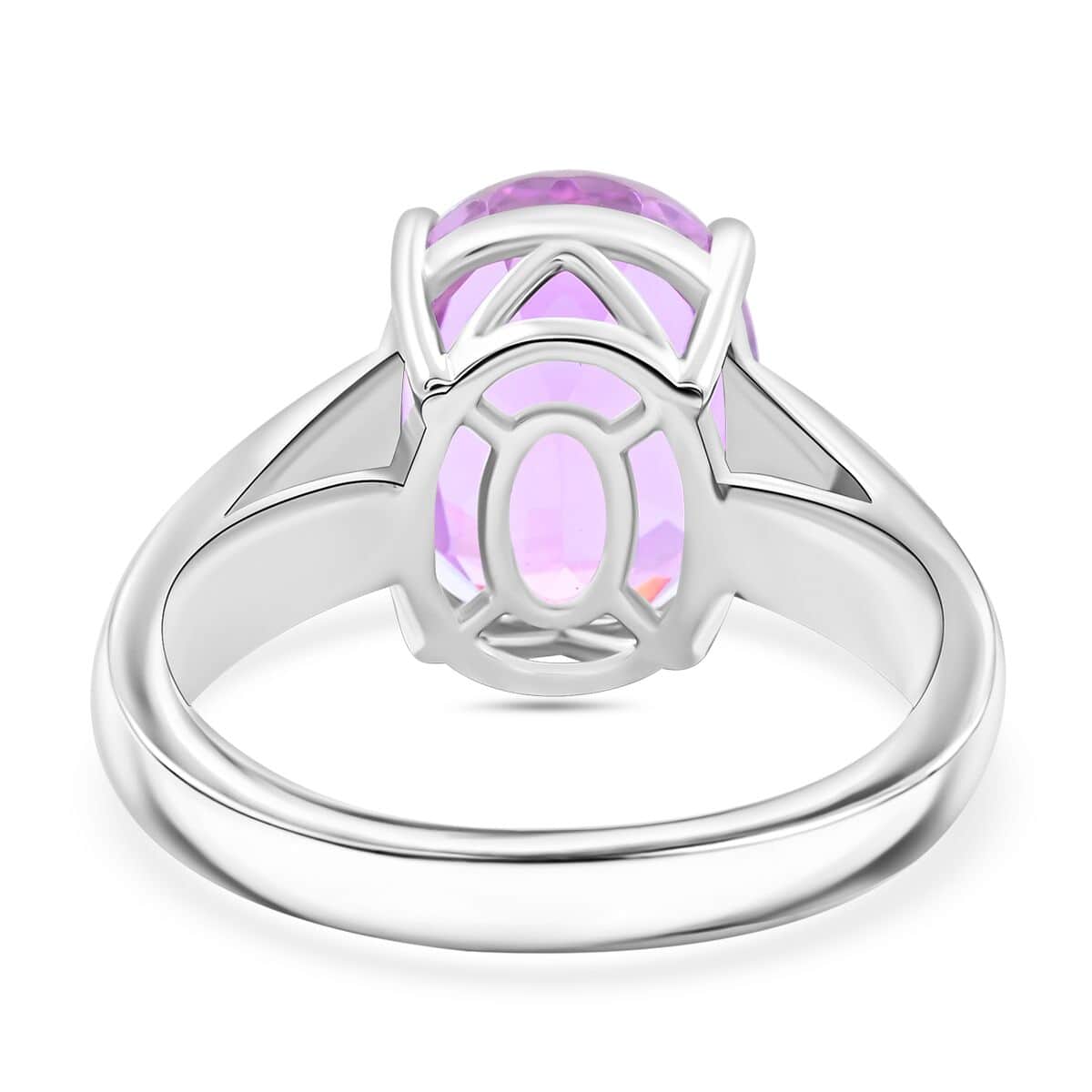 Certified & Appraised Rhapsody AAAA Patroke Kunzite and E-F VS Diamond 7.00 ctw Ring in 950 Platinum (Size 7.0) 8.25 Grams image number 4