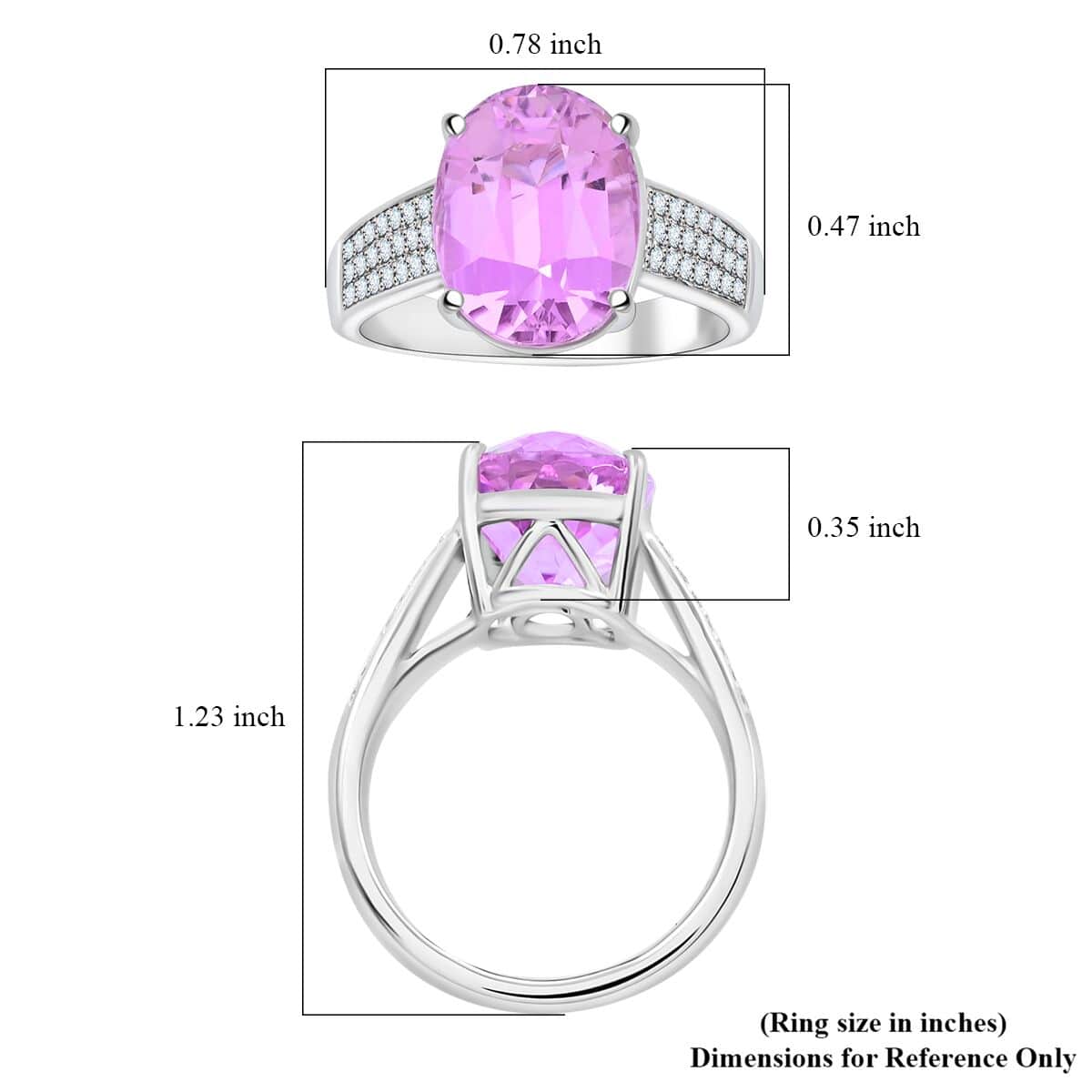 Certified & Appraised Rhapsody AAAA Patroke Kunzite and E-F VS Diamond 7.00 ctw Ring in 950 Platinum (Size 7.0) 8.25 Grams image number 5