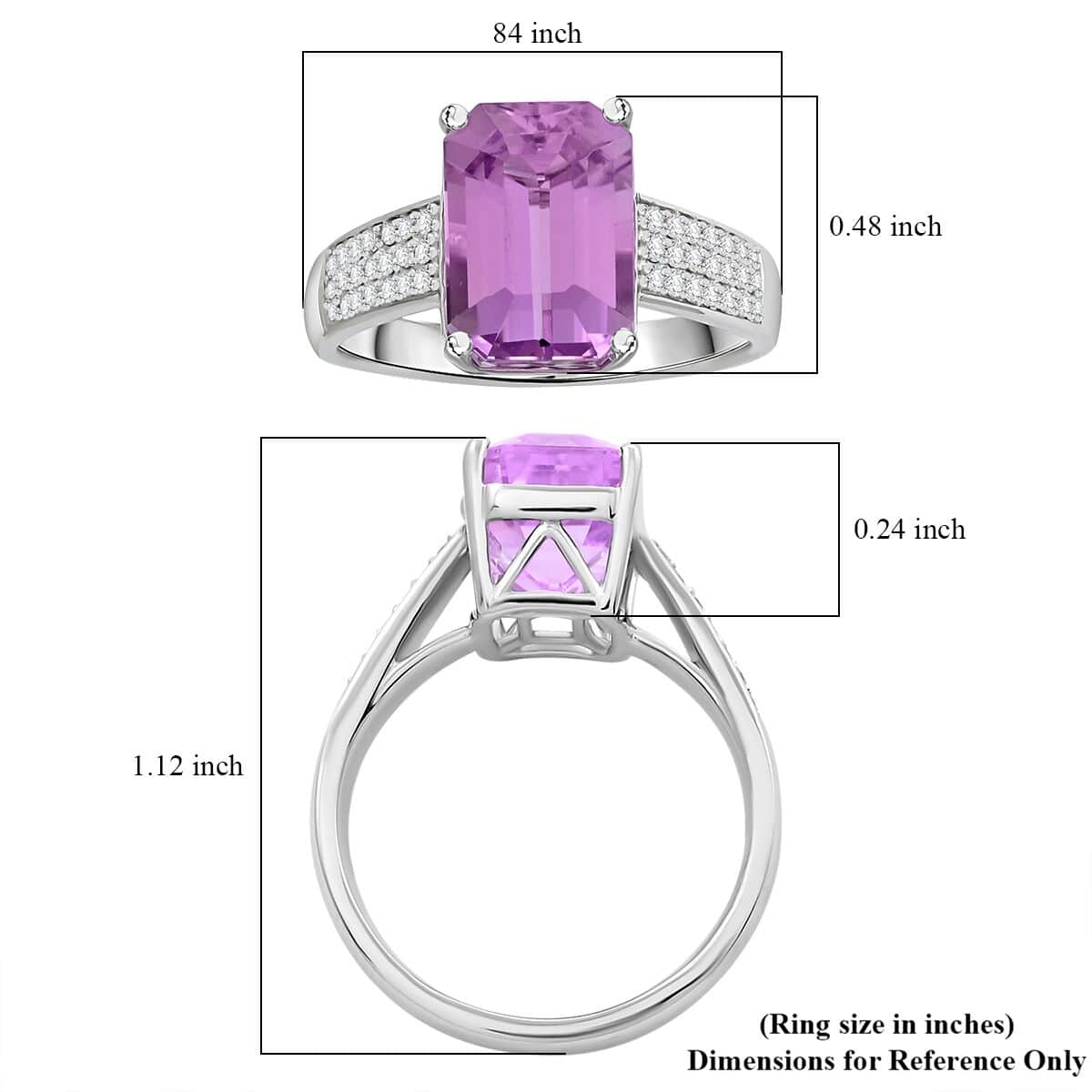 Certified & Appraised Rhapsody AAAA Patroke Kunzite and Diamond E-F VS Ring in 950 Platinum (Size 10.0) 8.20 Grams 6.75 ctw image number 5