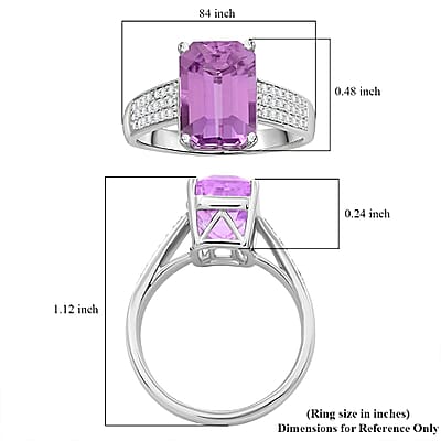 Certified & Appraised Rhapsody 950 Platinum AAAA Patroke Kunzite, Diamond (E-F, VS) (0.31 cts) Ring (Size 12.0) (8.20 g) 6.75 ctw