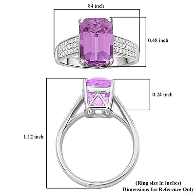 Certified & Appraised Rhapsody 950 Platinum AAAA Patroke Kunzite, Diamond (E-F, VS) (0.31 cts) Ring (Size 9.0) (8.20 g) 6.75 ctw