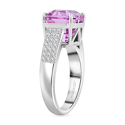 Certified & Appraised Rhapsody AAAA Patroke Kunzite and E-F VS Diamond 6.70 ctw Ring in 950 Platinum (Size 10.0) 8 Grams