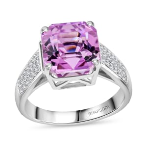 Certified & Appraised Rhapsody AAAA Patroke Kunzite and E-F VS Diamond 6.70 ctw Ring in 950 Platinum (Size 7.0) 8 Grams