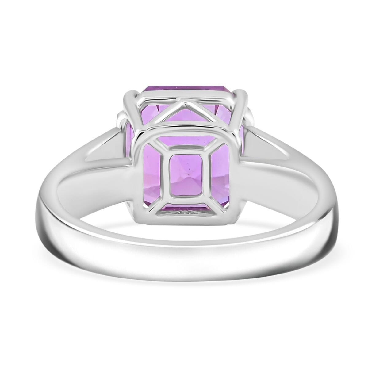 Certified & Appraised Rhapsody AAAA Patroke Kunzite and E-F VS Diamond 6.70 ctw Ring in 950 Platinum (Size 8.0) 8 Grams image number 4