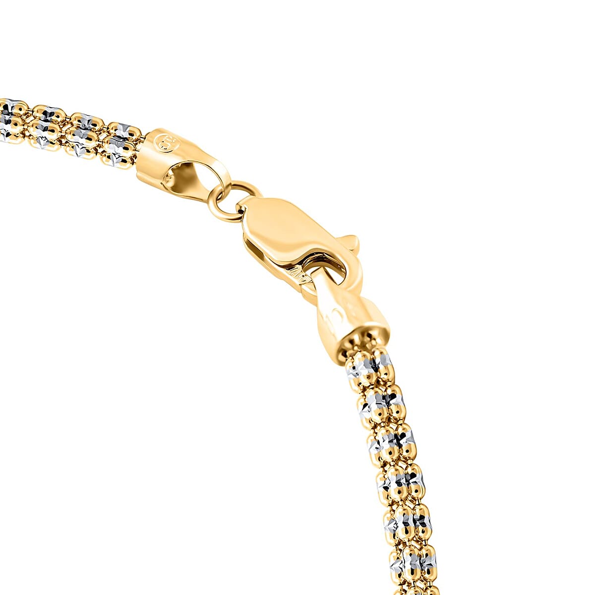 3mm Ice Chain Bracelet in 10K Yellow and White Gold (8.50 In) 7 Grams image number 2