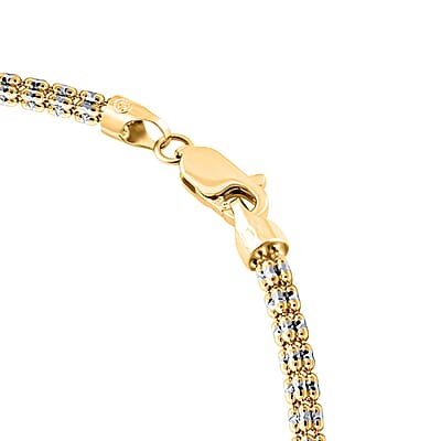 3mm Ice Chain Bracelet in 10K Yellow and White Gold (8.50 In) 7 Grams