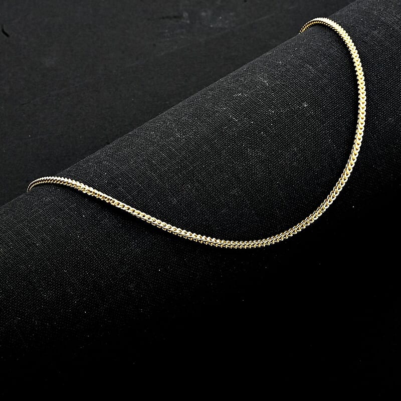 Italian 1.80mm Franco Necklace in 10K Yellow Gold 3.10 Grams 18 Inches
