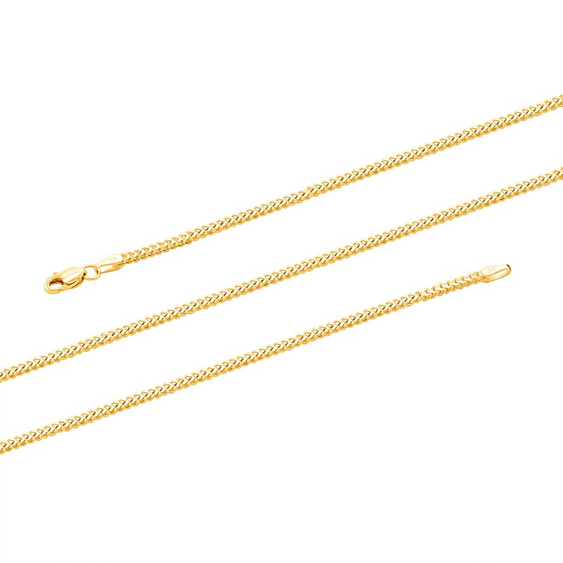 Italian 1.80mm Franco Necklace in 10K Yellow Gold 3.10 Grams 18 Inches