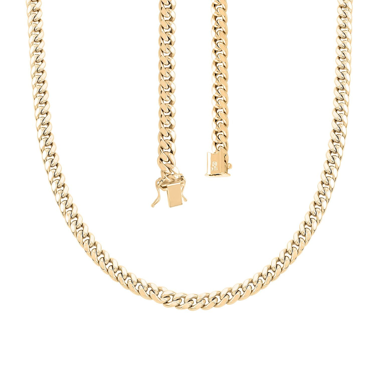 Italian 3.70mm Miami Necklace in 10K Yellow Gold 20 Inches 7.45 Grams