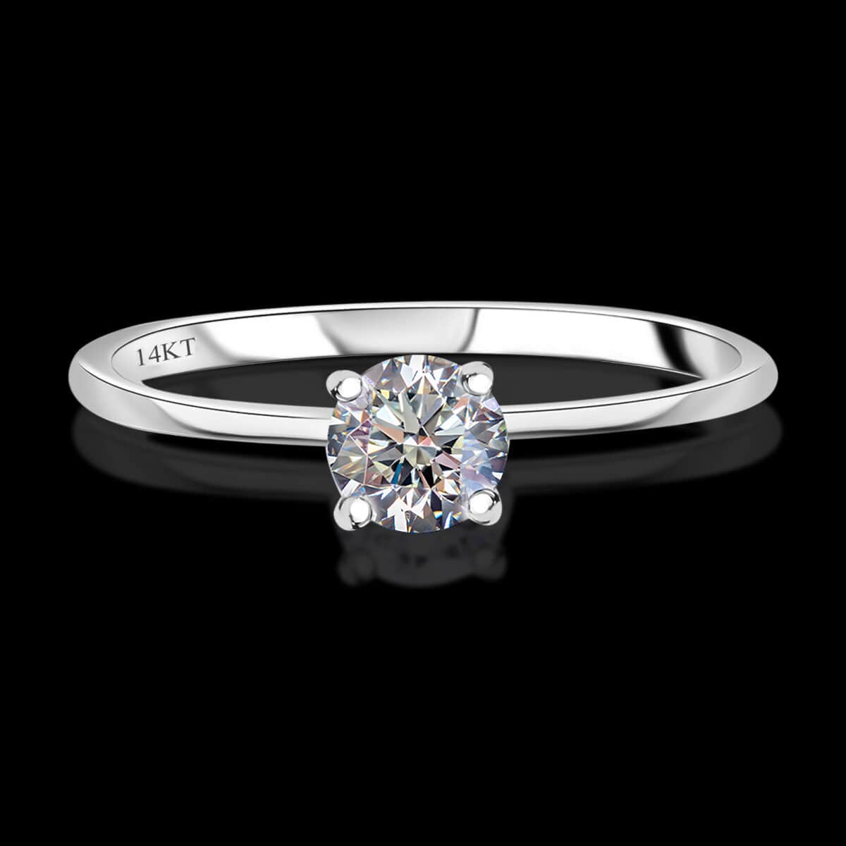 14K White Gold Luxuriant Lab Grown Diamond (E-F, VS) Solitaire Ring (Size 10.0) (Del. in 10-15 Days) 0.50 ctw image number 2