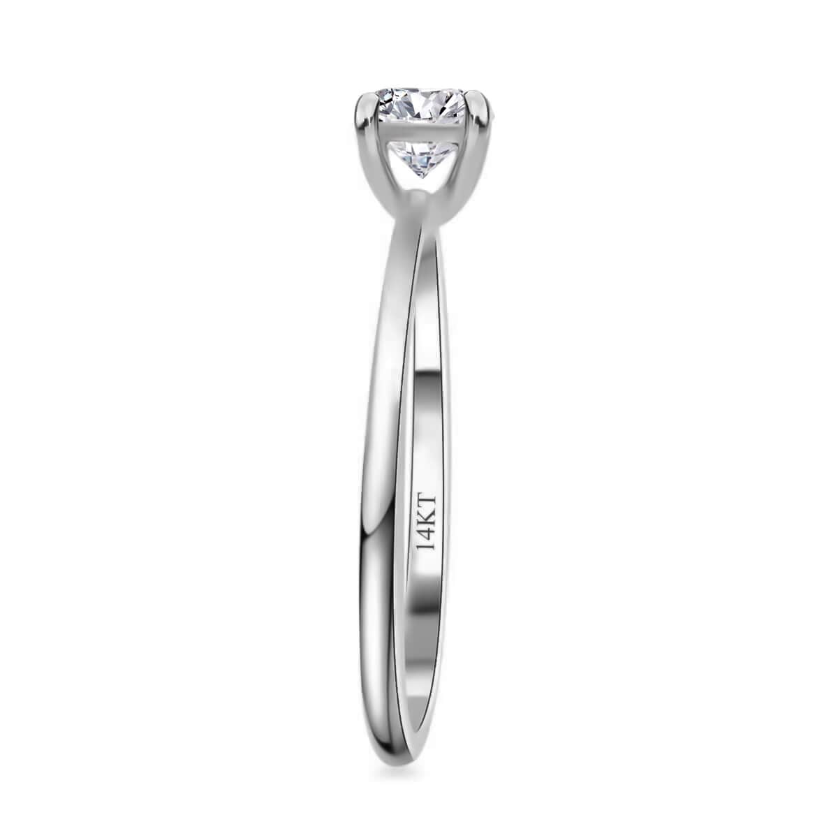 14K White Gold Luxuriant Lab Grown Diamond (E-F, VS) Solitaire Ring (Size 10.0) (Del. in 10-15 Days) 0.50 ctw image number 3