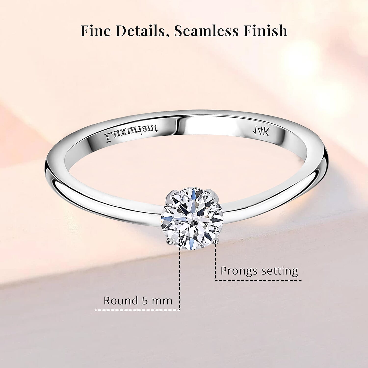 Luxuriant Lab Grown Diamond E-F VS 0.50 ctw Solitaire Ring in 14K White Gold (Size 10.0) (Del. in 10-15 Days)