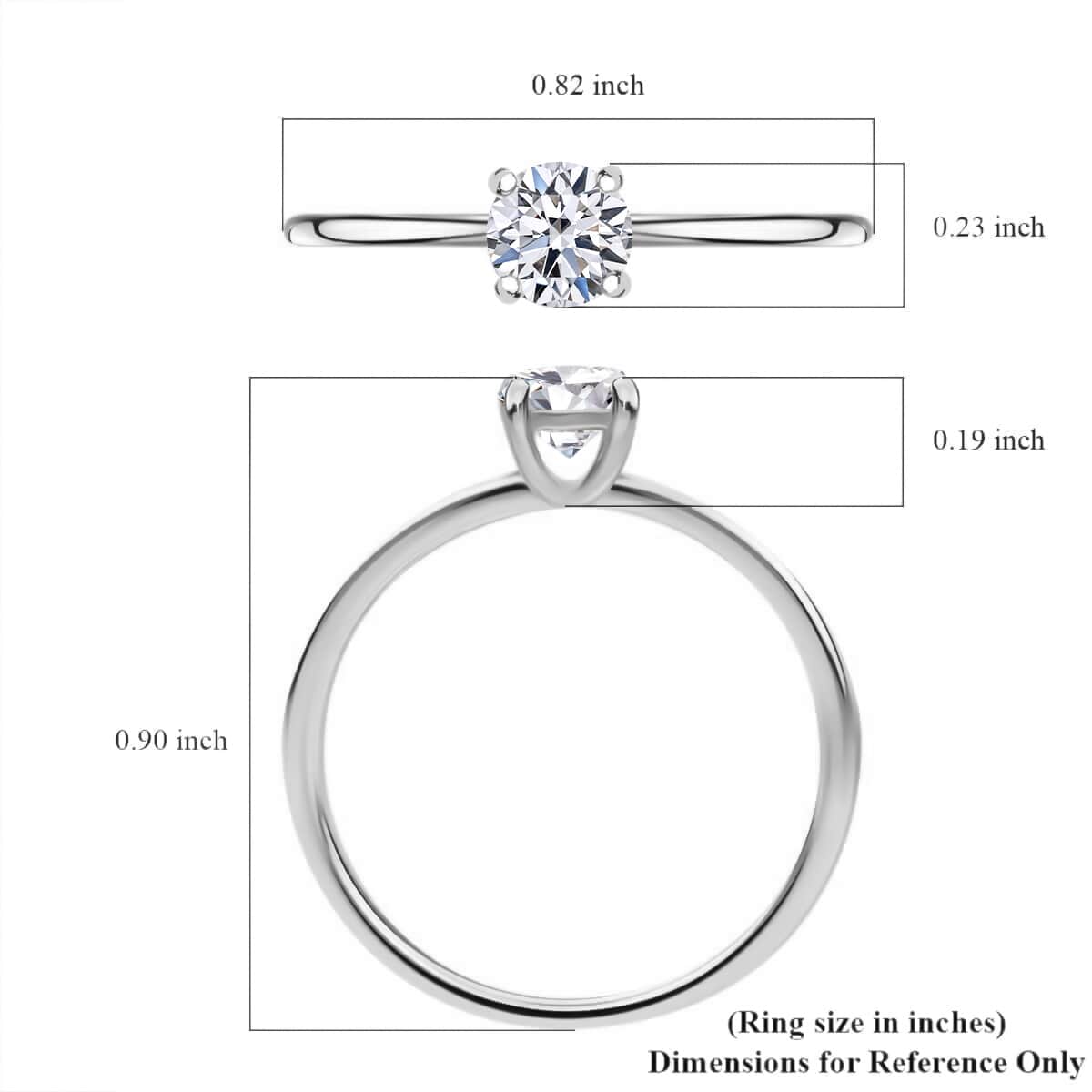 14K White Gold Luxuriant Lab Grown Diamond (E-F, VS) Solitaire Ring (Size 10.0) (Del. in 10-15 Days) 0.50 ctw image number 5