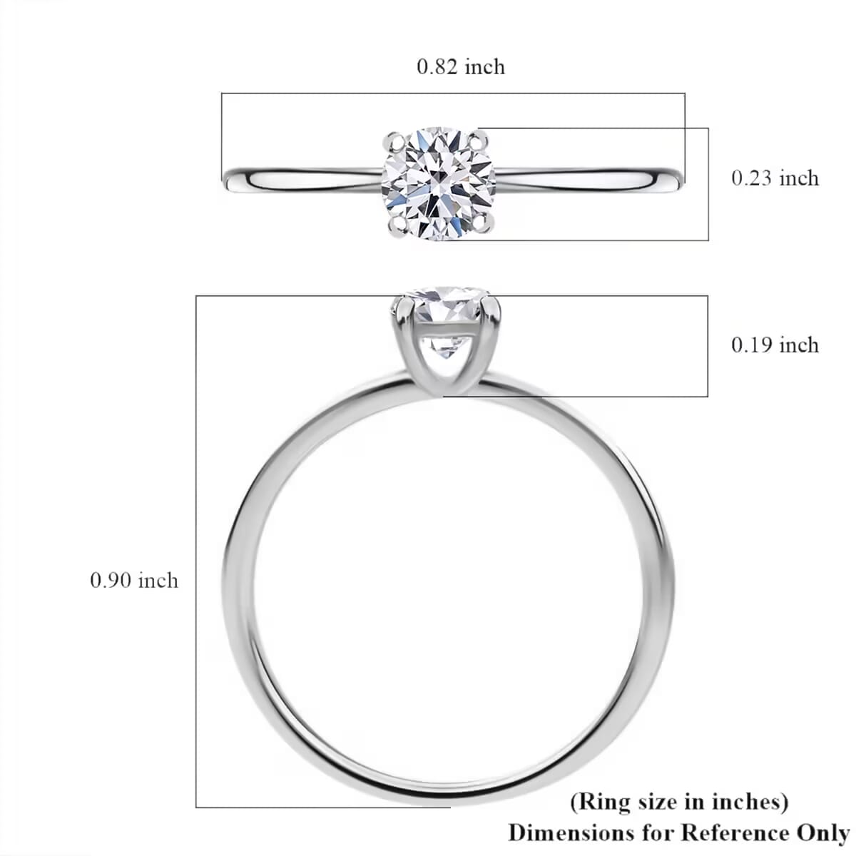 IGI Certified Luxuriant Lab Grown Diamond E-F VS 0.50 ctw Solitaire Ring in 14K White Gold (Size 6.0) (Del. in 10-15 Days) image number 9