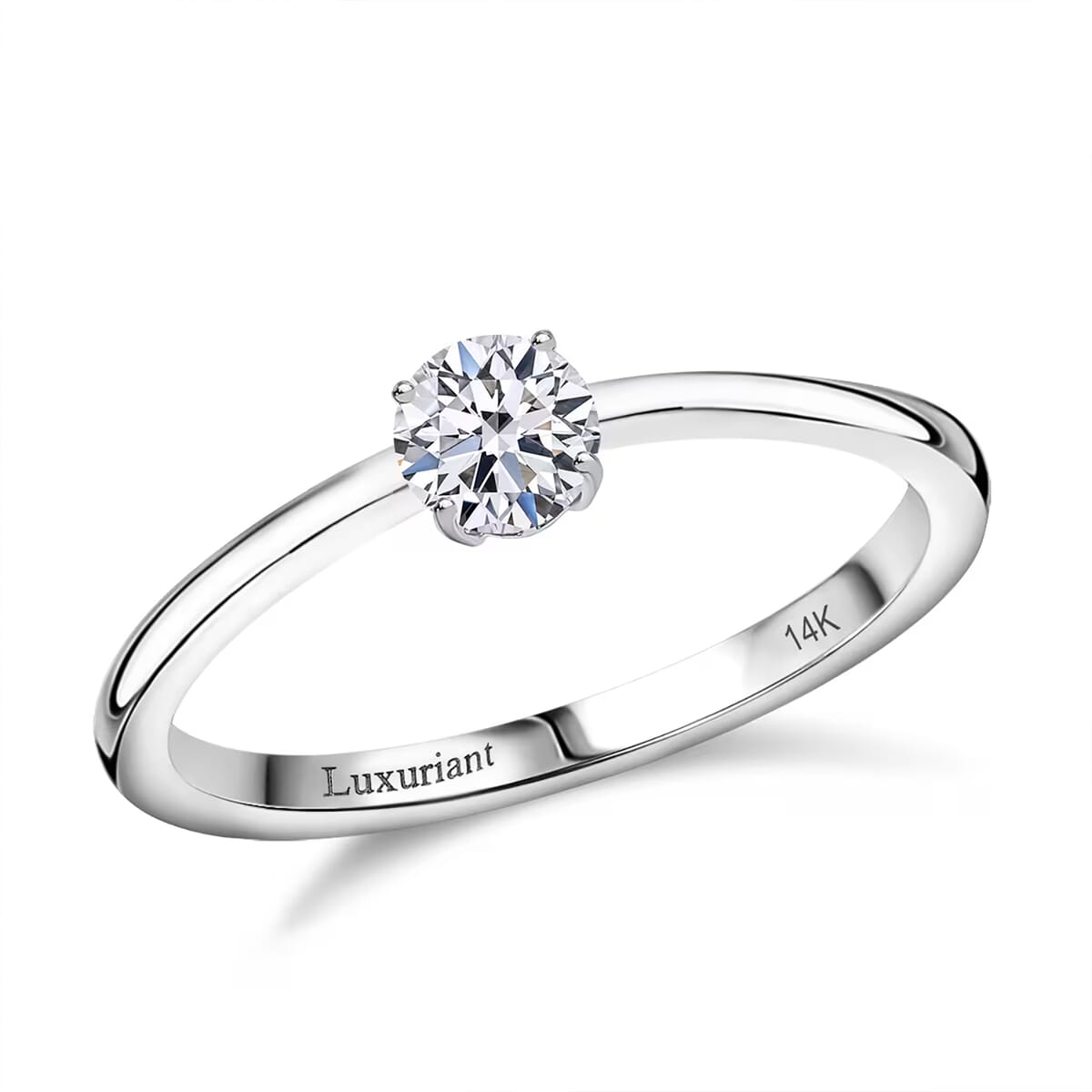 Luxuriant Lab Grown Diamond E-F VS 0.50 ctw Solitaire Ring in 14K White Gold (Size 8.0) (Del. in 10-15 Days) image number 0