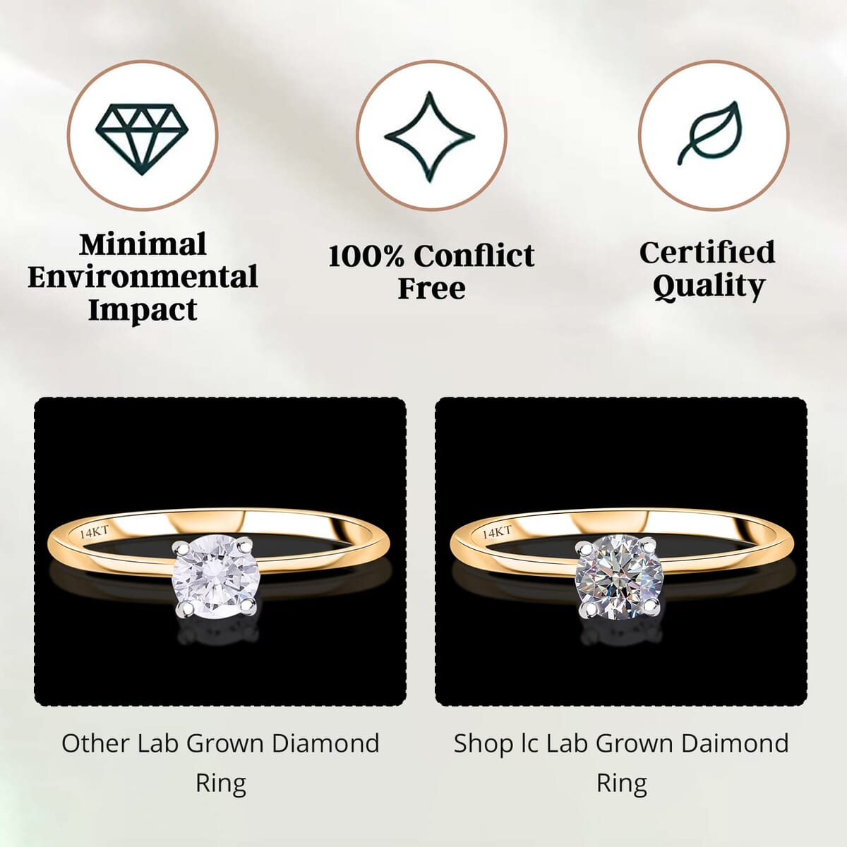Luxuriant Lab Grown Diamond E-F VS 0.50 ctw Solitaire Ring in 14K Yellow Gold (Size 10.0) (Del. in 10-15 Days) image number 6