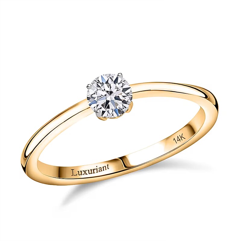 Luxuriant Lab Grown Diamond E-F VS 0.50 ctw Solitaire Ring in 14K Yellow Gold (Size 7.0)