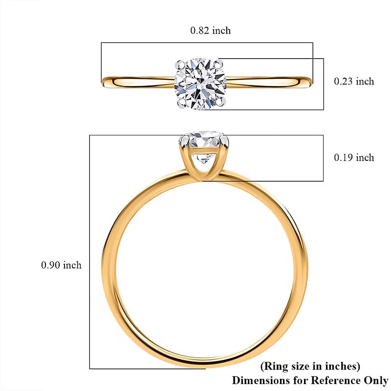 Luxuriant Lab Grown Diamond E-F VS 0.50 ctw Solitaire Ring in 14K Yellow Gold (Size 7.0)