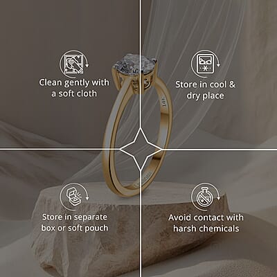 IGI Certified Luxuriant Lab Grown Diamond (E-F, VS) Solitaire Ring in 14K Yellow Gold 1.00 ctw (Size 10.0)