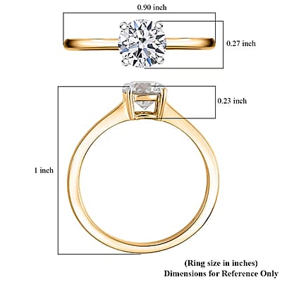 IGI Certified Luxuriant Lab Grown Diamond (E-F, VS) Solitaire Ring in 14K Yellow Gold 1.00 ctw (Size 10.0)