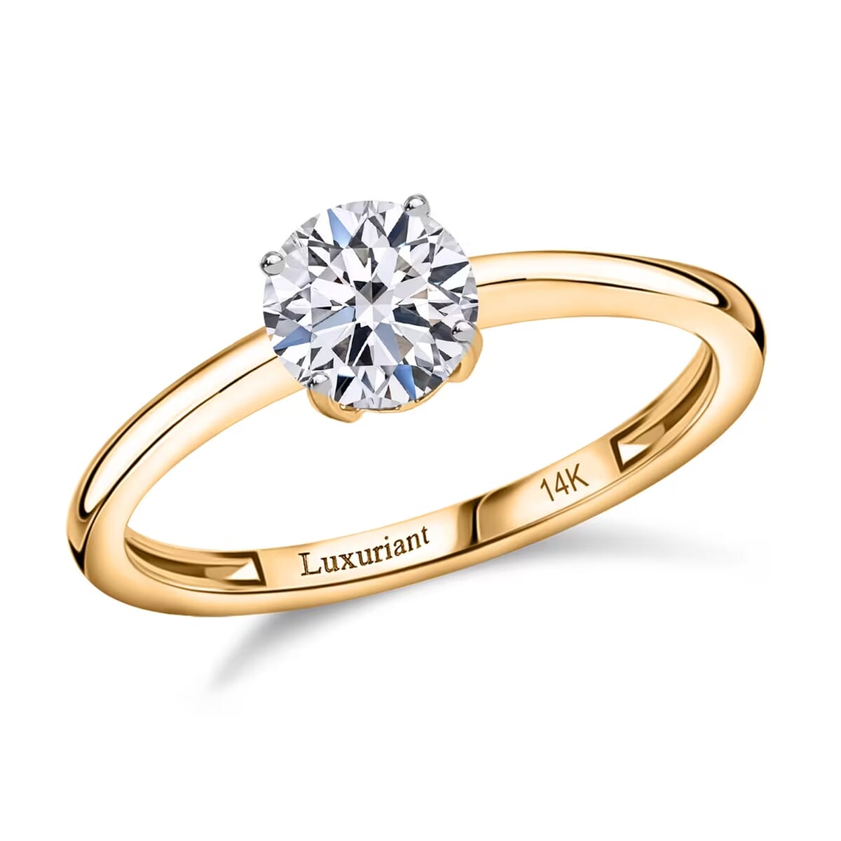 IGI Certified Luxuriant Lab Grown Diamond E-F VS 1.00 ctw Solitaire Ring in 14K Yellow Gold (Size 11.5) (Del. in 10-15 Days) image number 0