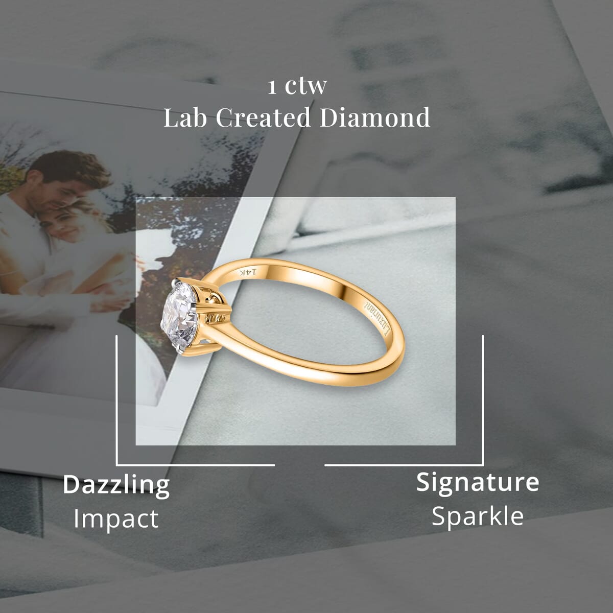 IGI Certified Luxuriant Lab Grown Diamond E-F VS 1.00 ctw Solitaire Ring in 14K Yellow Gold (Size 11.5) (Del. in 10-15 Days) image number 4