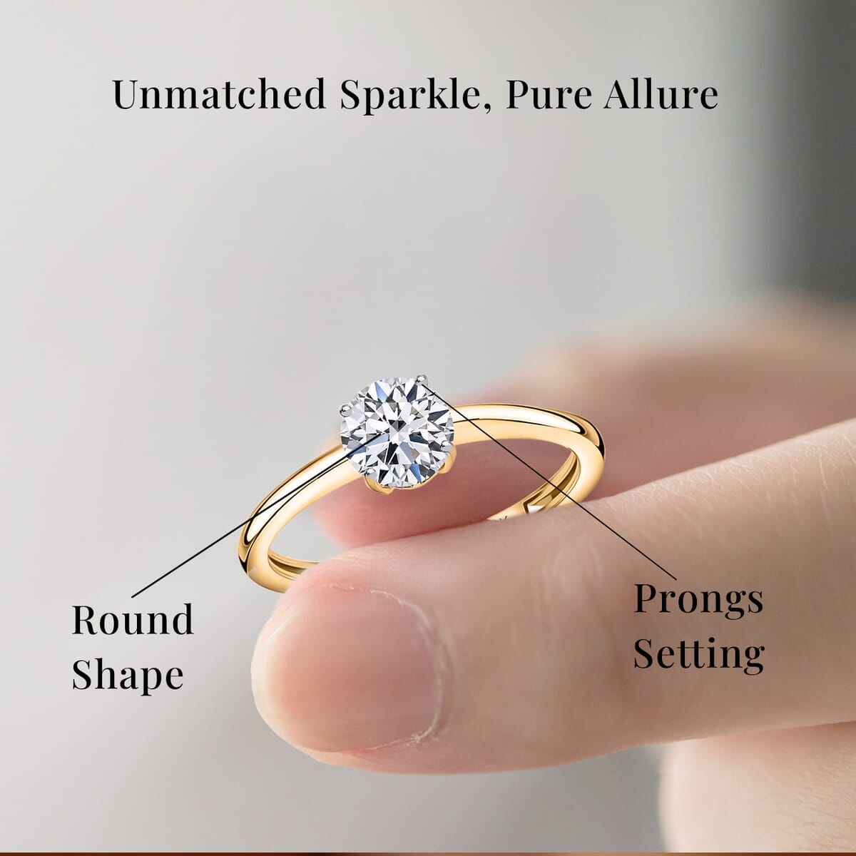 IGI Certified Luxuriant Lab Grown Diamond E-F VS 1.00 ctw Solitaire Ring in 14K Yellow Gold (Size 11.5) (Del. in 10-15 Days) image number 5