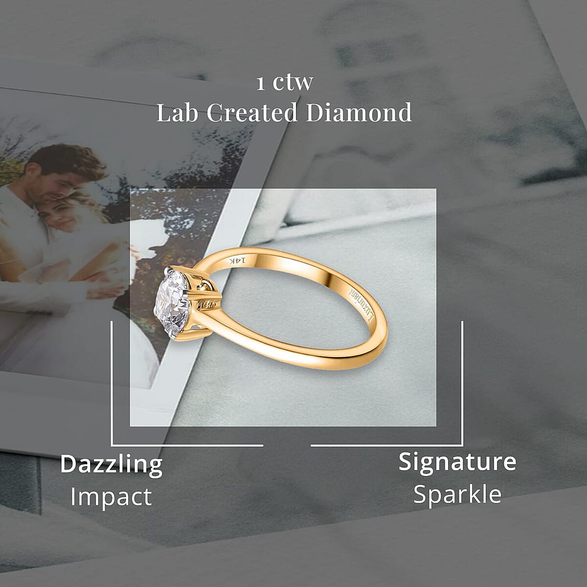 IGI Certified Luxuriant Lab Grown Diamond E-F VS 1.00 ctw Solitaire Ring in 14K Yellow Gold (Size 5.0) (Del. in 10-15 Days) image number 4