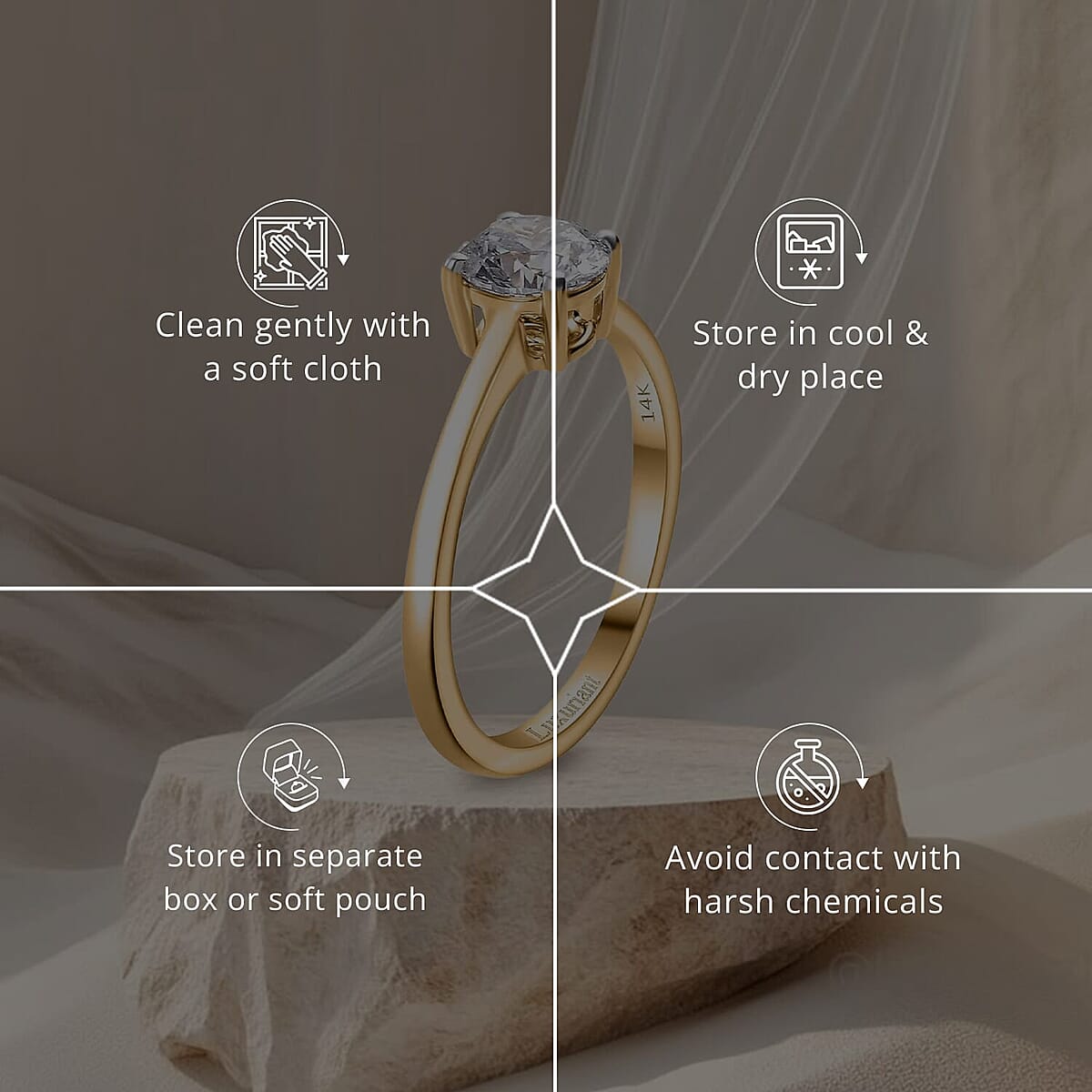 IGI Certified Luxuriant Lab Grown Diamond E-F VS 1.00 ctw Solitaire Ring in 14K Yellow Gold (Size 5.0) (Del. in 10-15 Days) image number 6