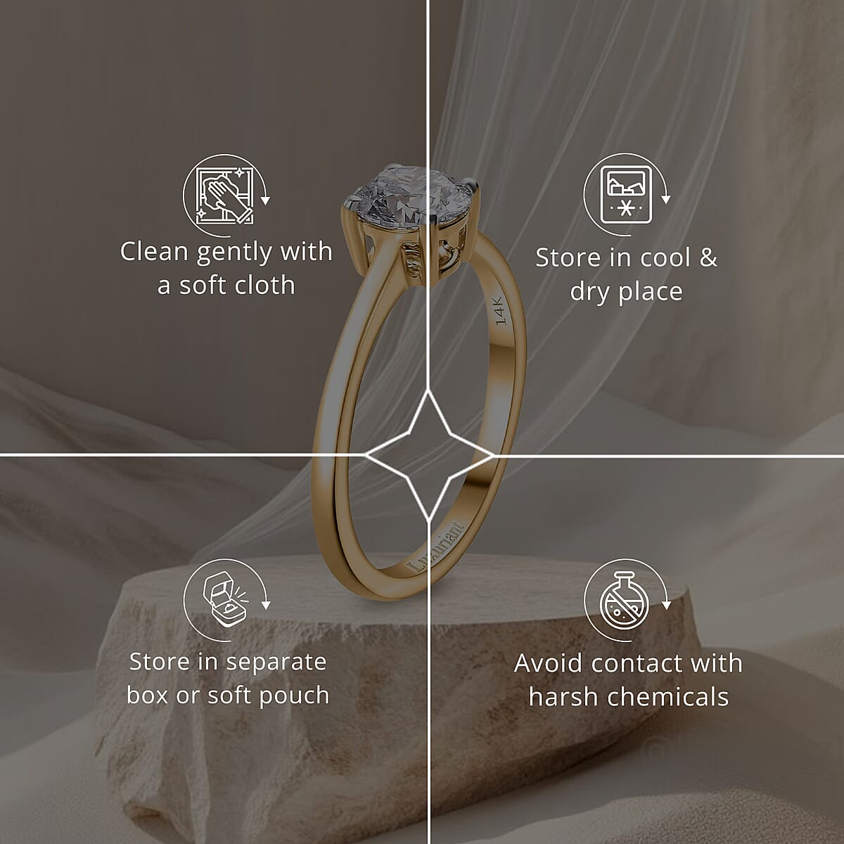 IGI Certified Luxuriant Lab Grown Diamond E-F VS 1.00 ctw Solitaire Ring in 14K Yellow Gold (Size 8.5) (Del. in 10-15 Days) image number 6